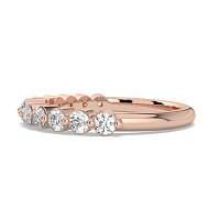 Ariel Wedding Ring with Round Prong-Set on Band