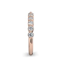 Ariel Wedding Ring with Round Prong-Set on Band