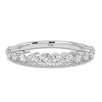 Ariel Wedding Ring with Round Prong-Set on Band
