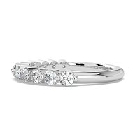 Ariel Wedding Ring with Round Prong-Set on Band