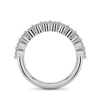 Ariel Wedding Ring with Round Prong-Set on Band