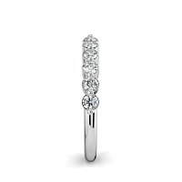 Ariel Wedding Ring with Round Prong-Set on Band