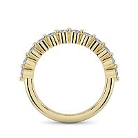 Ariel Wedding Ring with Round Prong-Set on Band