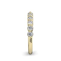 Ariel Wedding Ring with Round Prong-Set on Band