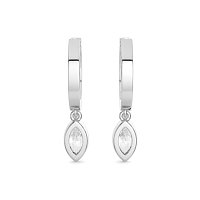 Earring Huggies with Bezel Lab-grown Diamond Drop