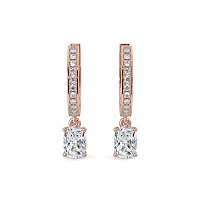 Diamond Earring Huggies with Claw Set Lab-grown Diamond Drop