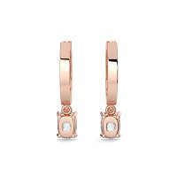 Diamond Earring Huggies with Claw Set Lab-grown Diamond Drop