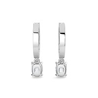 Diamond Earring Huggies with Claw Set Lab-grown Diamond Drop