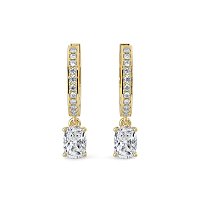 Diamond Earring Huggies with Claw Set Lab-grown Diamond Drop
