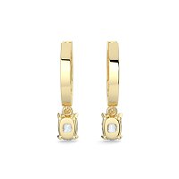 Diamond Earring Huggies with Claw Set Lab-grown Diamond Drop