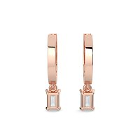 Diamond Earring Huggies with Claw Set Lab-grown Diamond Drop