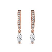 Diamond Earring Huggies with Claw Set Lab-grown Diamond Drop