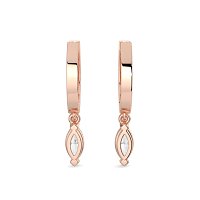 Diamond Earring Huggies with Claw Set Lab-grown Diamond Drop