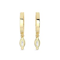 Diamond Earring Huggies with Claw Set Lab-grown Diamond Drop