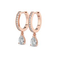 Diamond Earring Huggies with Claw Set Lab-grown Diamond Drop