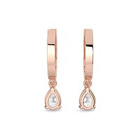 Diamond Earring Huggies with Claw Set Lab-grown Diamond Drop