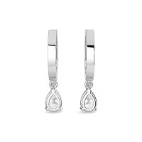 Diamond Earring Huggies with Claw Set Lab-grown Diamond Drop