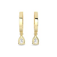 Diamond Earring Huggies with Claw Set Lab-grown Diamond Drop