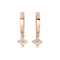 Diamond Earring Huggies with Claw Set Lab-grown Diamond Drop