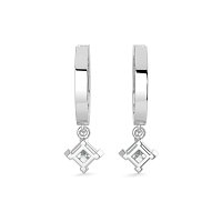 Diamond Earring Huggies with Claw Set Lab-grown Diamond Drop