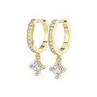 Diamond Earring Huggies with Claw Set Lab-grown Diamond Drop