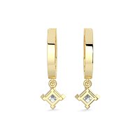 Diamond Earring Huggies with Claw Set Lab-grown Diamond Drop