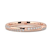 Tulip Leaf-shaped Pave on Band Wedding Ring