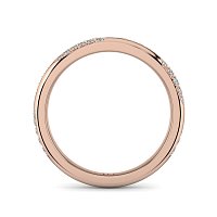Tulip Leaf-shaped Pave on Band Wedding Ring