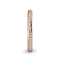 Tulip Leaf-shaped Pave on Band Wedding Ring