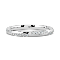 Tulip Lead Wedding Ring with Natural Diamonds 0.12ct Total Weight