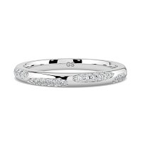 Tulip Leaf-shaped Pave on Band Wedding Ring