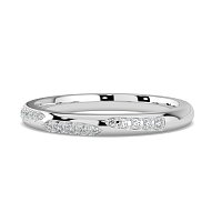 Tulip Leaf-shaped Pave on Band Wedding Ring