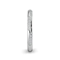 Tulip Leaf-shaped Pave on Band Wedding Ring