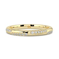 Tulip Leaf-shaped Pave on Band Wedding Ring
