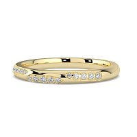 Tulip Leaf-shaped Pave on Band Wedding Ring