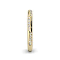 Tulip Leaf-shaped Pave on Band Wedding Ring