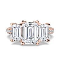 Dalia 3 Stones with Diamonds on Band