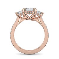 Dalia 3 Stones with Diamonds on Band