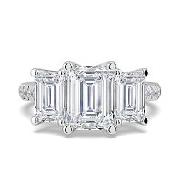 Dalia 3 Stones with Diamonds on Band