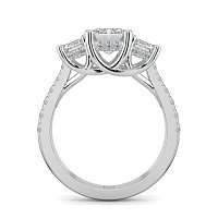 Dalia 3 Stones with Diamonds on Band