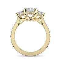 Dalia 3 Stones with Diamonds on Band