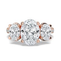 Dalia 3 Stones with Diamonds on Band