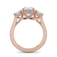 Dalia 3 Stones with Diamonds on Band