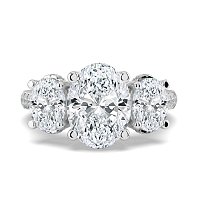 Dalia 3 Stones with Diamonds on Band