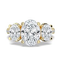 Dalia 3 Stones with Diamonds on Band