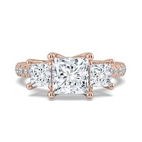 Dalia 3 Stones with Diamonds on Band
