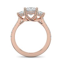 Dalia 3 Stones with Diamonds on Band
