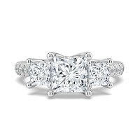 Dalia 3 Stones with Diamonds on Band