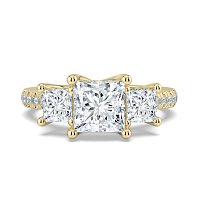 Dalia 3 Stones with Diamonds on Band