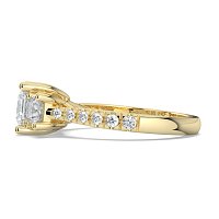 Dalia 3 Stones with Diamonds on Band